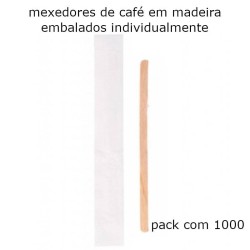 Mexedores para café em madeira com 90mm - pack com 1000