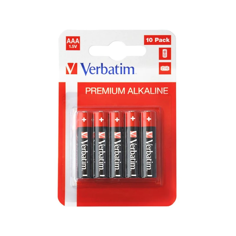 Pilhas AAA LR03 Alcalinas 1.5V Verbatim (Pack 10)